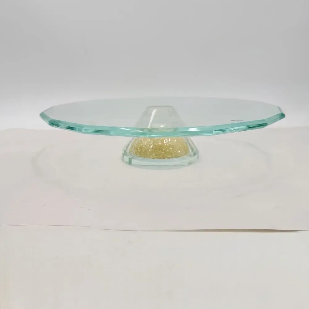 Oleg Cassini Crystal Diamond Footed Pedestal Cake Stand 13
